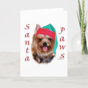 Yorkshire Terrier Santa Paws Feiertagskarte