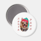 Yorkshire Terrier Santa Paws Magnet (Vorderseite/Rückseite)
