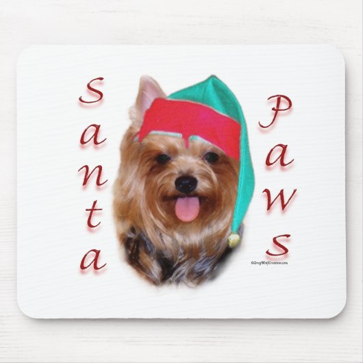 Yorkshire Terrier Santa Paws Mousepad (Vorne)