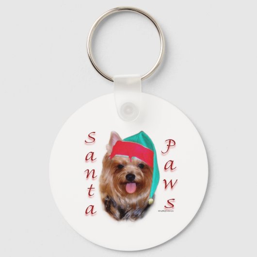 Yorkshire Terrier Santa Paws Schlüsselanhänger (Vorderseite)