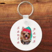 Yorkshire Terrier Santa Paws Schlüsselanhänger (Vorderseite)
