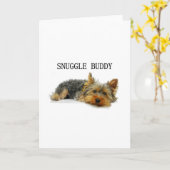 Yorkshire-Terrier-Schnurrbart Karte (Gelbe Blume)