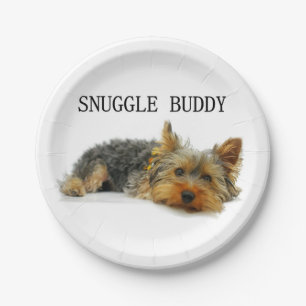 Yorkshire-Terrier-Schnurrbart Pappteller