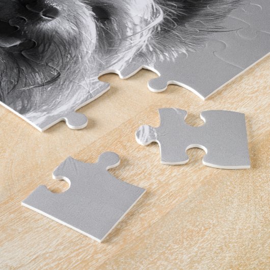 Yorkshire-Terrier, Schwarzweiss, Puzzle (Seite)