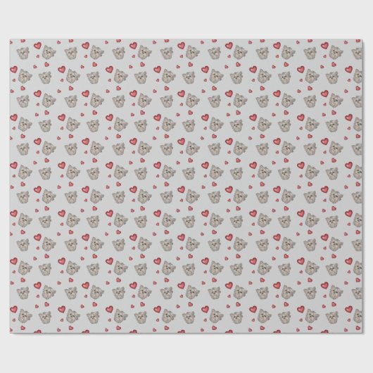 Yorkshire Terrier Seamless Wrapping Paper Geschenkpapier (Flach)