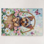 Yorkshire Terrier Spring Flowers Cute Dog Puzzle (Horizontal)