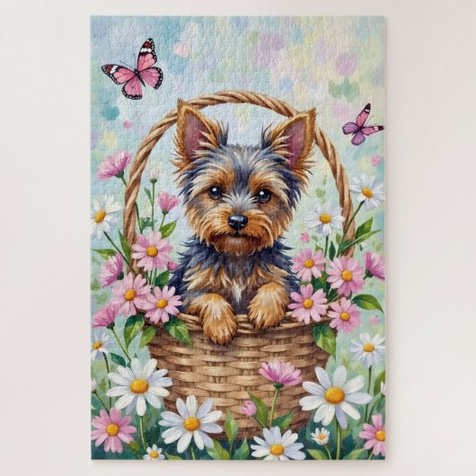Yorkshire Terrier Spring Flowers Cute Dog Puzzle (Vertikal)