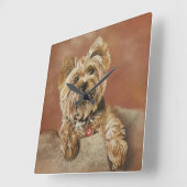 Yorkshire Terrier Square Wall Clock Quadratische Wanduhr (Winkel)