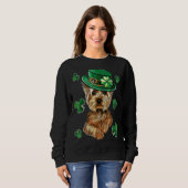 Yorkshire Terrier St Patrick's Day Dog Kleeblatt Sweatshirt (Vorne ganz)