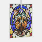 Yorkshire Terrier "Stainglas" Ornament Aus Glas (Vorderseite Rechts)