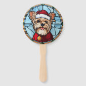 Yorkshire Terrier Stared Glass Christmas Fächer (Rückseite)