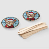 Yorkshire Terrier Stared Glass Christmas Fächer (Non-assembled)