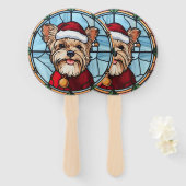 Yorkshire Terrier Stared Glass Christmas Fächer (Vorne und Hinten)