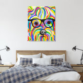 Yorkshire Terrier Stretched Canvas Print Leinwanddruck (Insitu (Schlafzimmer))