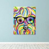 Yorkshire Terrier Stretched Canvas Print Leinwanddruck (Insitu (Holzboden))