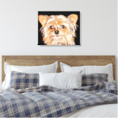 Yorkshire Terrier Stretched Canvas Print Leinwanddruck (Insitu (Schlafzimmer))