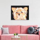 Yorkshire Terrier Stretched Canvas Print Leinwanddruck (Insitu (Wohnzimmer))