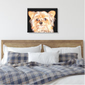 Yorkshire Terrier Stretched Canvas Print Leinwanddruck (Insitu (Schlafzimmer))