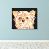 Yorkshire Terrier Stretched Canvas Print Leinwanddruck (Insitu (Holzboden))
