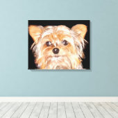 Yorkshire Terrier Stretched Canvas Print Leinwanddruck (Insitu (Holzboden))