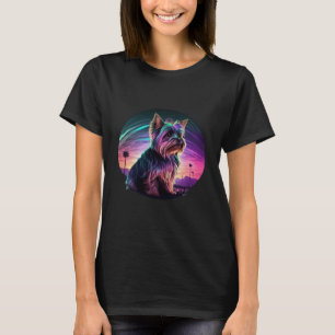 Yorkshire Terrier Synthwave 80er Retrowave Aesthet T-Shirt