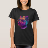 Yorkshire Terrier Synthwave 80s Retrowave Aestheti T-Shirt (Vorderseite)