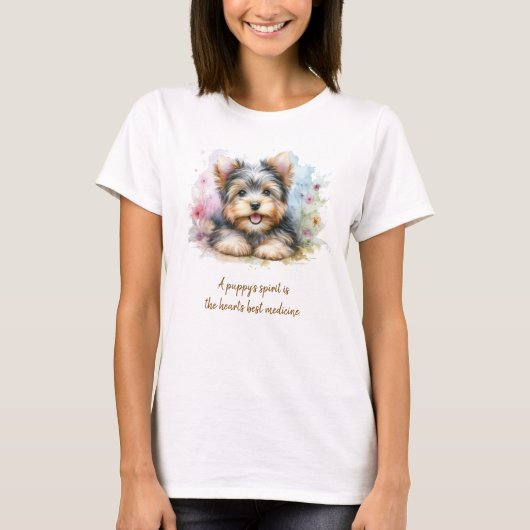 Yorkshire Terrier T-Shirt with Quote (Vorderseite)