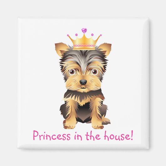 Yorkshire Terrier Toy Dog Princess Gift Magnet (Vorne)