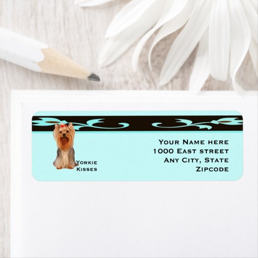 Yorkshire Terrier, Türkis und Schwarz Design (Insitu)