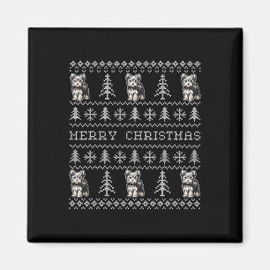 Yorkshire Terrier Ugly Christmas Sweater Funny Dog Magnet