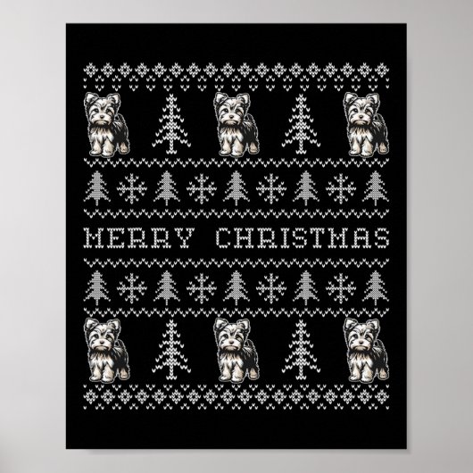 Yorkshire Terrier Ugly Christmas Sweater Funny Dog Poster (Vorne)