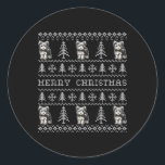 Yorkshire Terrier Ugly Christmas Sweater Funny Dog Runder Aufkleber<br><div class="desc">Yorkshire Terrier Ugly Christmas Sweater Funny Dog Family</div>