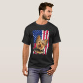 Yorkshire Terrier US Flag 4. Juli T-Shirt (Vorne ganz)