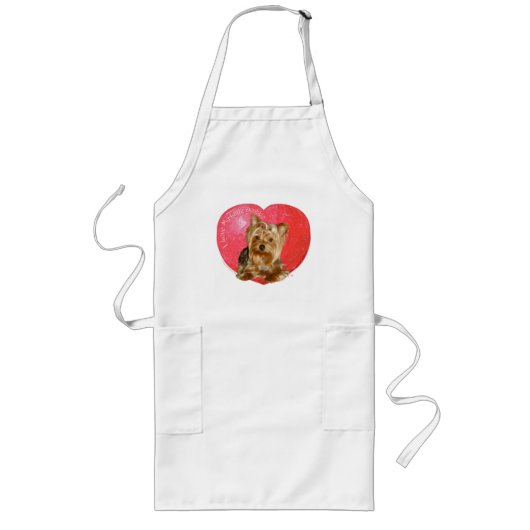 Yorkshire Terrier Valentine's Day Lange Schürze (Vorne)