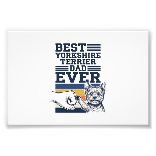 Yorkshire Terrier Vater Fist Bump Vintage Vektor D Fotodruck (Vorne)