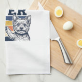 Yorkshire Terrier Vater Fist Bump Vintage Vektor D Geschirrtuch (Viertel Falte)