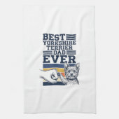 Yorkshire Terrier Vater Fist Bump Vintage Vektor D Geschirrtuch (Vertikal)