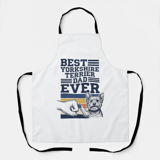 Yorkshire Terrier Vater Fist Bump Vintage Vektor D Schürze (Vorderseite)