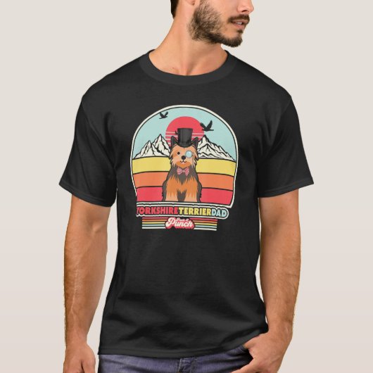 Yorkshire Terrier Vater Retro Style T-Shirt (Vorderseite)