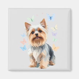 Yorkshire Terrier Vector Painting Adorable Fun Joy Magnet