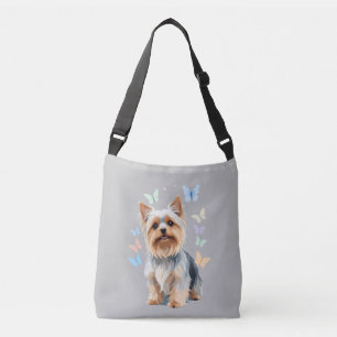 Yorkshire Terrier Vector Painting Adorable Fun Joy Tragetaschen Mit Langen Trägern