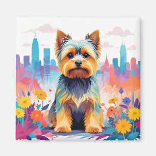 Yorkshire Terrier Vintag Animal Nature City Art Magnet