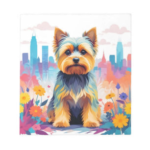 Yorkshire Terrier Vintag Animal Nature City Art Notizblock