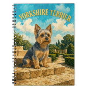 Yorkshire Terrier, Vintage Wasserfarbe-Hundekunst Notizblock