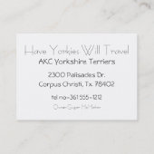Yorkshire Terrier Visitenkarte (Rückseite)