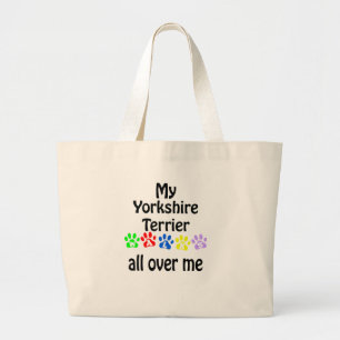 Yorkshire Terrier Walks Design Jumbo Stoffbeutel