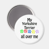 Yorkshire Terrier Walks Design Magnet (Vorderseite/Rückseite)