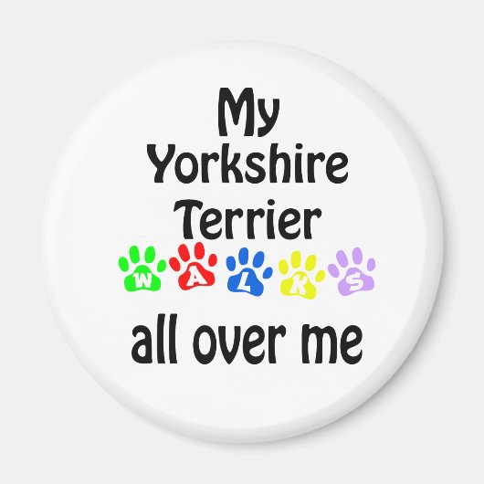 Yorkshire Terrier Walks Design Magnet (Vorne)