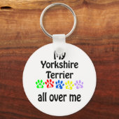 Yorkshire Terrier Walks Design Schlüsselanhänger (Vorderseite)