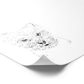 Yorkshire Terrier Wandkunst, Minimalistische Linie Poster (Ecke)